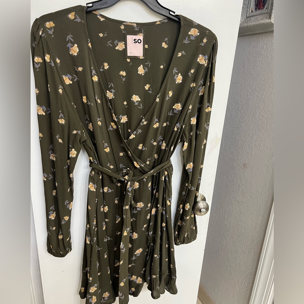 SO Green Floral Dress XXL